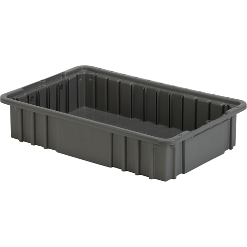 Contenant Divider Box, Poly&eacute;thyl&egrave;ne, 15,5" la x 9,9" p x 3,5" h, Gris Meunier Outillage Industriel