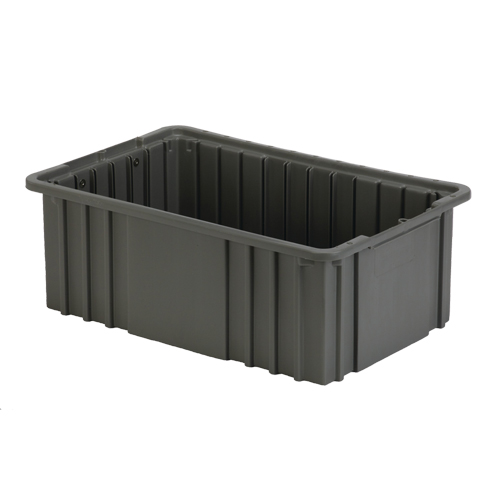 Contenant Divider Box, Poly&eacute;thyl&egrave;ne, 15,5" la x 9,9" p x 6" h, Gris Meunier Outillage Industriel