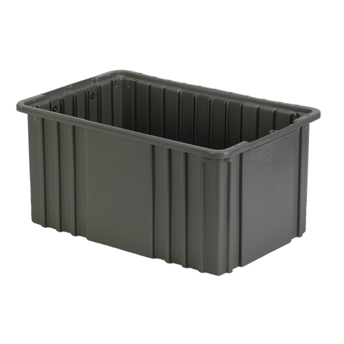 Contenant Divider Box, Poly&eacute;thyl&egrave;ne, 15,5" la x 9,9" p x 8" h, Gris Meunier Outillage Industriel
