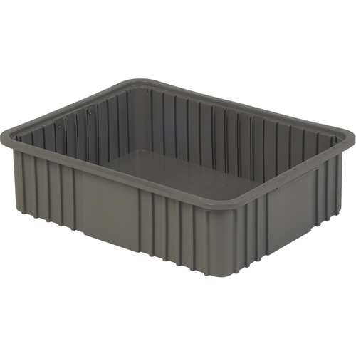 Contenant Divider Box, Poly&eacute;thyl&egrave;ne, 20,9" la x 15,9" p x 6" h, Gris Meunier Outillage Industriel