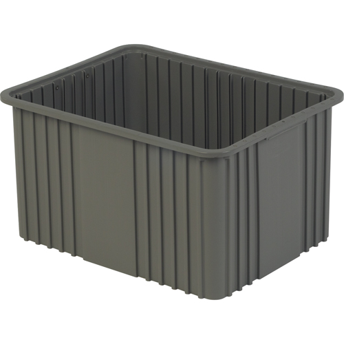 Contenant Divider Box, Poly&eacute;thyl&egrave;ne, 20,9" la x 15,9" p x 12" h, Gris Meunier Outillage Industriel