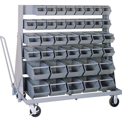 Mobile Bin Unit, Single-sided, 42 bins, 37" W x 21" D x 50-1/2" H Meunier Outillage Industriel