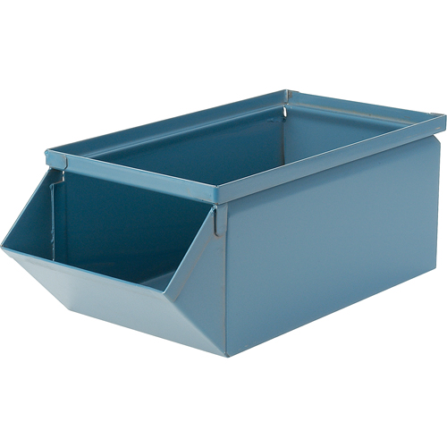 Steel Bin, 100 lbs. Cap., 12" W x 20-1/2" D x 9-1/2" H, Blue Meunier Outillage Industriel