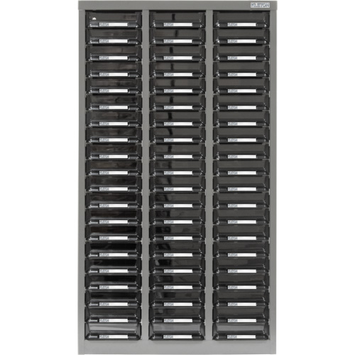 KPC-300 Parts Cabinet, Galvanized Steel, 60 Drawers, 21-3/10" x 10-2/5" x 36-9/10", Grey Meunier Outillage Industriel