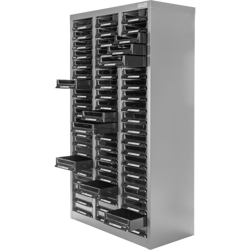 KPC-300 Parts Cabinet, Galvanized Steel, 60 Drawers, 21-3/10" x 10-2/5" x 36-9/10", Grey Meunier Outillage Industriel
