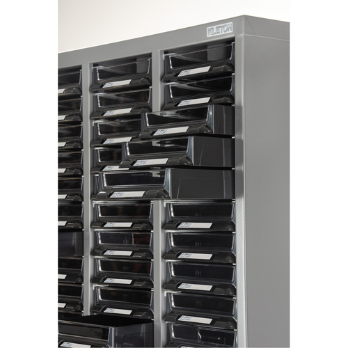 KPC-300 Parts Cabinet, Galvanized Steel, 60 Drawers, 21-3/10" x 10-2/5" x 36-9/10", Grey Meunier Outillage Industriel