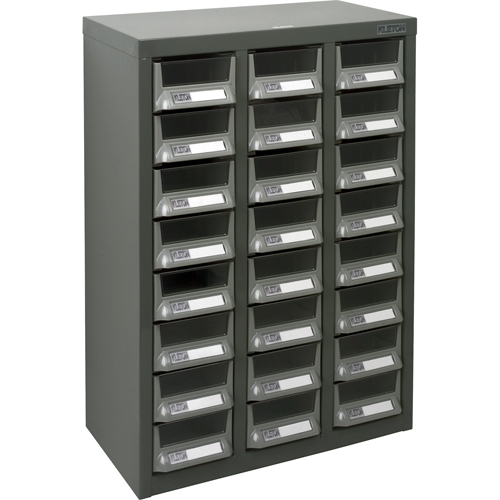 KPC-400 Parts Cabinet, Galvanized Steel, 24 Drawers, 17-3/10" x 8-7/10" x 25-3/5", Grey Meunier Outillage Industriel