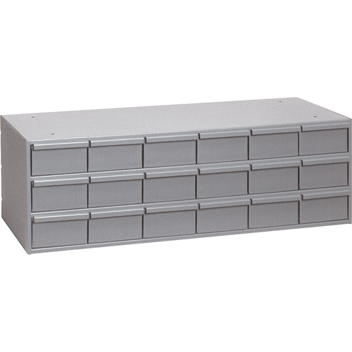 Casiers &agrave; tiroirs industriels, 18 tiroirs, 33-3/4" la x 11-5/8" p x 10-7/8" h, Gris Meunier Outillage Industriel