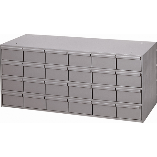 Casiers &agrave; tiroirs industriels, 24 tiroirs, 33-3/4" la x 11-5/8" p x 14-3/8" h, Gris Meunier Outillage Industriel