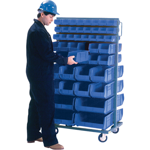 Double-Sided Mobile Bin Rack, Double-sided, 96 bins, 36" W x 24" D x 63" H Meunier Outillage Industriel