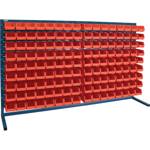 Louvered Rack with Bins, 144 Bins, 72" W x 15" D x 40" H Meunier Outillage Industriel