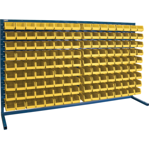 Louvered Rack with Bins, 144 Bins, 72" W x 15" D x 40" H Meunier Outillage Industriel
