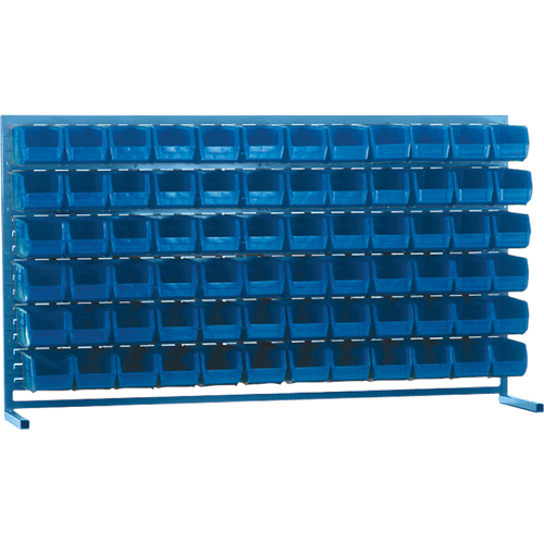 Louvered Rack with Bins, 72 Bins, 72" W x 15" D x 40" H Meunier Outillage Industriel