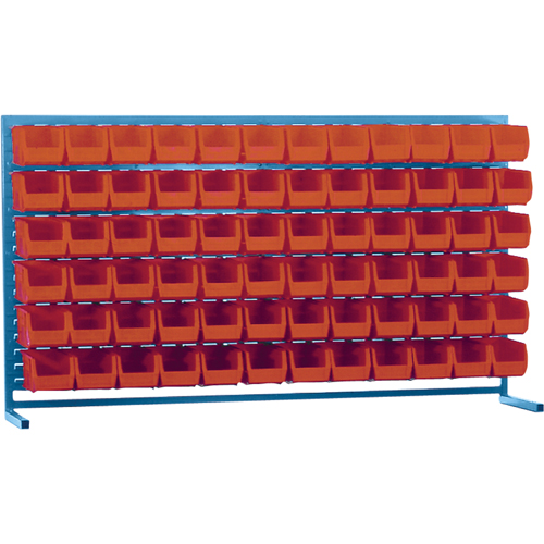 Rayonnage &agrave; persienne avec bacs, 72 bacs, 72" la x 15" p x 40" h Meunier Outillage Industriel
