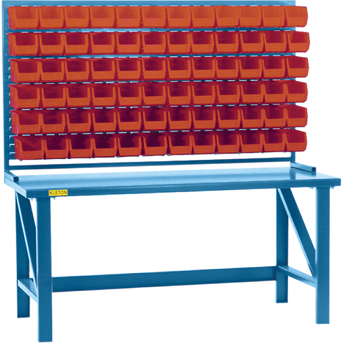Rayonnage &agrave; persienne avec bacs, 72 bacs, 72" la x 15" p x 40" h Meunier Outillage Industriel