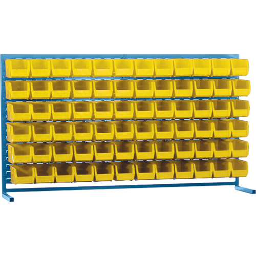 Louvered Rack with Bins, 72 Bins, 72" W x 15" D x 40" H Meunier Outillage Industriel