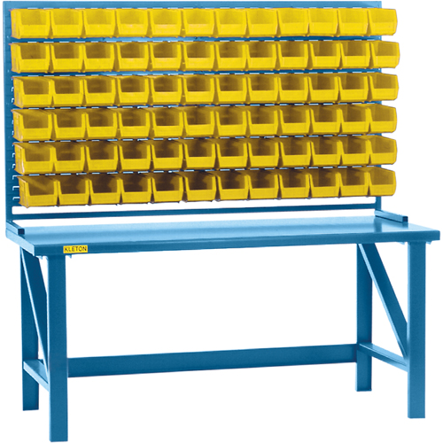 Louvered Rack with Bins, 36 Bins, 72" W x 15" D x 40" H Meunier Outillage Industriel