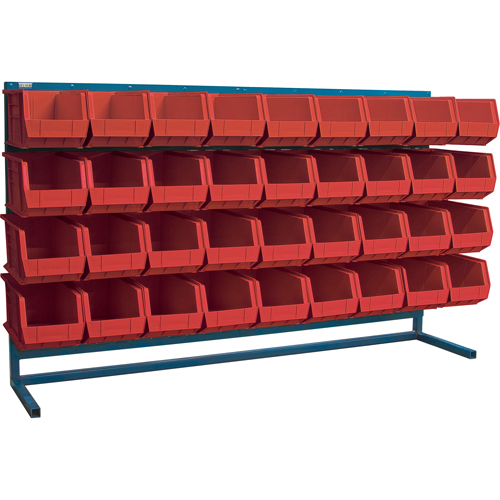 Louvered Rack with Bins, 36 Bins, 72" W x 15" D x 40" H Meunier Outillage Industriel