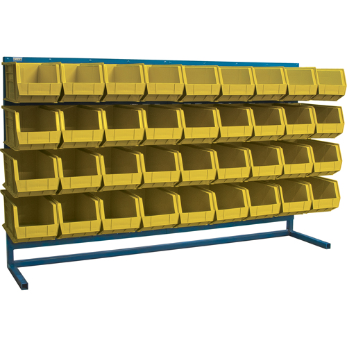 Louvered Rack with Bins, 36 Bins, 72" W x 15" D x 40" H Meunier Outillage Industriel
