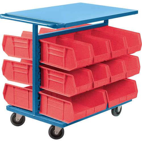 Bin Carts - Cart Only, Double-sided, 24" W x 38-1/2" D x 36-1/2" H Meunier Outillage Industriel