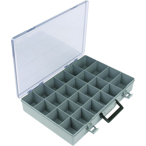 Compartment Case, Plastic, 24 Slots, 15-1/2" W x 11-3/4" D x 2-1/2" H, Grey Meunier Outillage Industriel