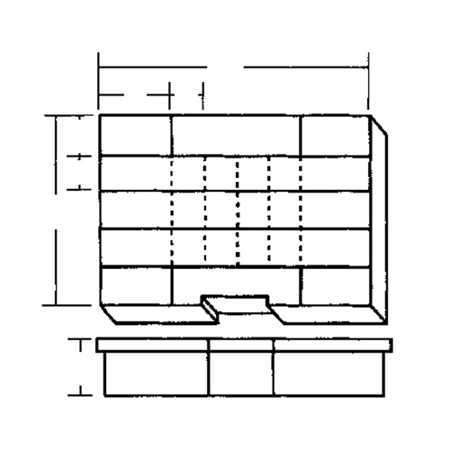 Compartment Case, Plastic, 24 Slots, 15-1/2" W x 11-3/4" D x 2-1/2" H, Grey Meunier Outillage Industriel