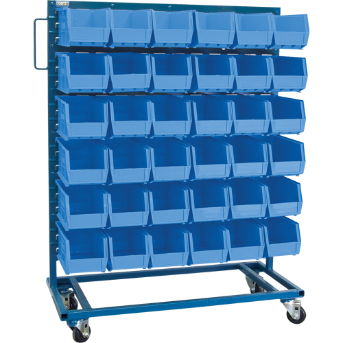 Single-Sided Mobile Bin Rack, Single-sided, 36 bins, 36" W x 16" D x 46-1/2" H Meunier Outillage Industriel