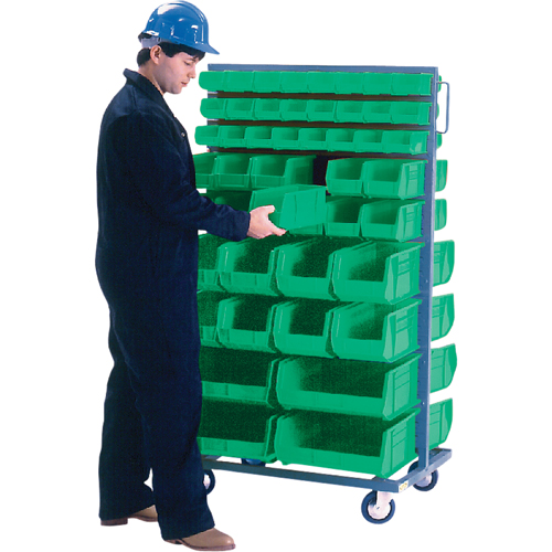 Double-Sided Mobile Bin Rack, Double-sided, 96 bins, 36" W x 24" D x 63" H Meunier Outillage Industriel