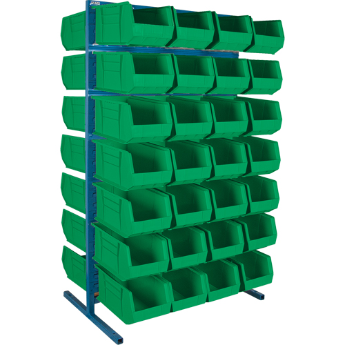 Double-Sided Stationary Bin Rack, 61" W x 56" D x 24" H, 56 Bins Meunier Outillage Industriel