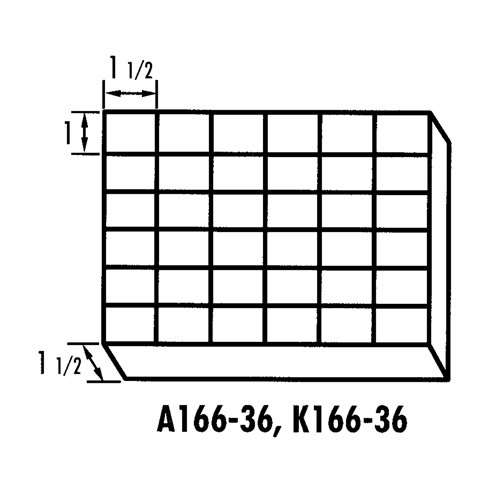 K-Resin Compartment Box, Plastic, 36 Slots, 6-9/16" W x 9-5/8" D x 1-1/2" H, Transparent Meunier Outillage Industriel