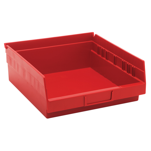 Shelf Bins, 11-1/8" W x 4" H x 11-5/8" D, Red, 30 lbs. Capacity Meunier Outillage Industriel