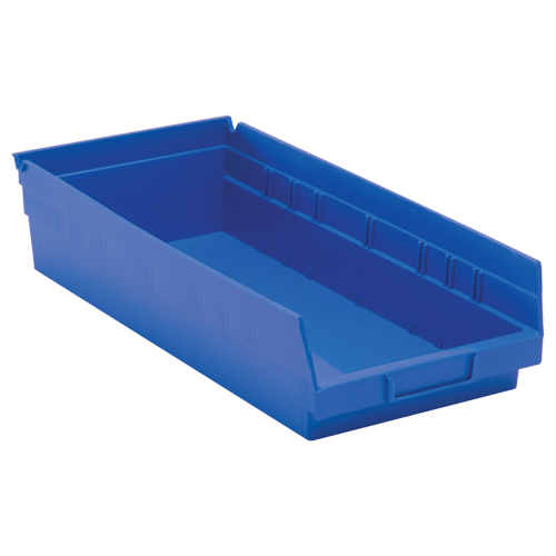 Shelf Bins, 8-3/8" W x 4" H x 17-7/8" D, Blue, 40 lbs. Capacity Meunier Outillage Industriel