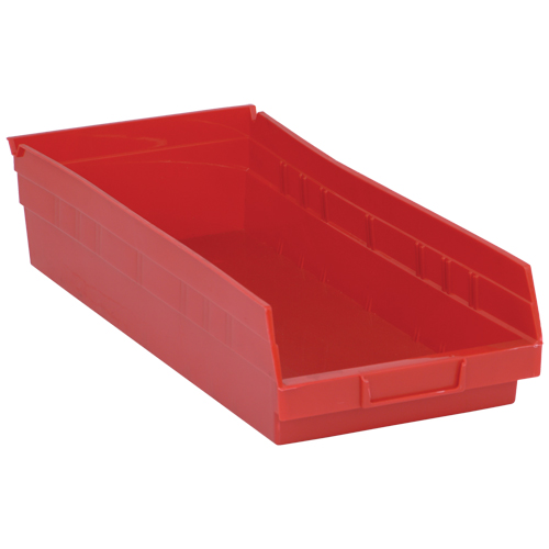 Shelf Bins, 8-3/8" W x 4" H x 17-7/8" D, Red, 40 lbs. Capacity Meunier Outillage Industriel