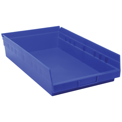 Bacs de rangement pour tablettes, 11-1/8" la x 4" H x 17-7/8" p, Bleu, Capacit&eacute; 40 lb Meunier Outillage Industriel