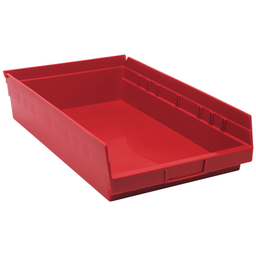 Shelf Bins, 11-1/8" W x 4" H x 17-7/8" D, Red, 40 lbs. Capacity Meunier Outillage Industriel
