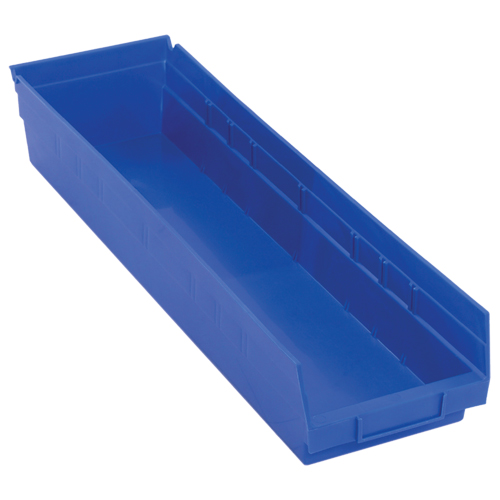 Bacs de rangement pour tablettes, 6-5/8" la x 4" H x 23-5/8" p, Bleu, Capacit&eacute; 50 lb Meunier Outillage Industriel
