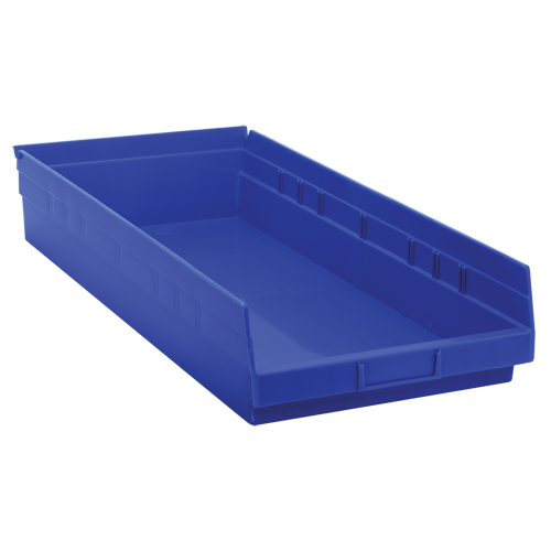 Bacs de rangement pour tablettes, 11-1/8" la x 4" H x 23-5/8" p, Bleu, Capacit&eacute; 50 lb Meunier Outillage Industriel