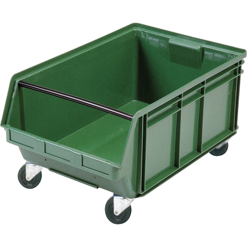 Bac g&eacute;ant empilable et mobile, 11-7/8" ha x 18-3/8" la x 29" p, Capacit&eacute; de 150 lb, Vert Meunier Outillage Industriel