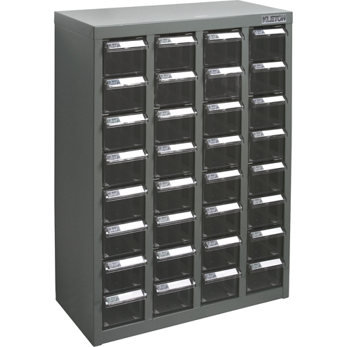 KPC-500 Parts Cabinet, Galvanized Steel, 32 Drawers, 18-1/10" x 8-7/10" x 25-3/5", Grey Meunier Outillage Industriel