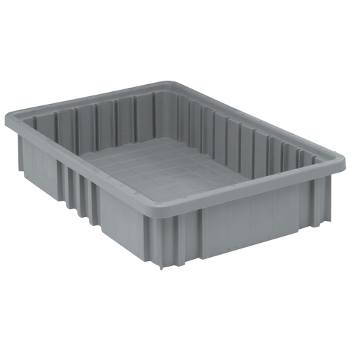 Contenants Divider Box, Plastique, 16,5" la x 10,9" p x 3,5" h, Gris Meunier Outillage Industriel