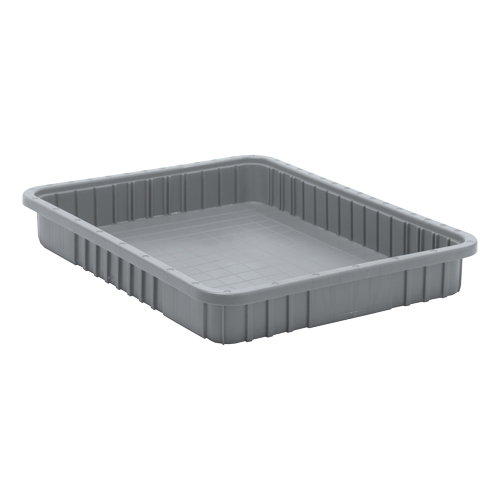 Divider Box&reg; Containers, Plastic, 22.5" W x 17.5" D x 3" H, Grey Meunier Outillage Industriel