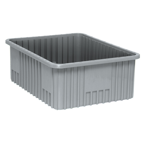 Divider Box&reg; Containers, Plastic, 22.5" W x 17.5" D x 8" H, Grey Meunier Outillage Industriel
