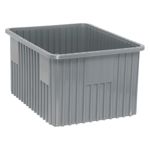 Divider Box&reg; Containers, Plastic, 22.5" W x 17.5" D x 12" H, Grey Meunier Outillage Industriel