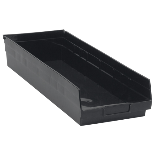 Bac pour &eacute;tag&egrave;re &eacute;conomique, 8-3/8" la x 4" H x 23-5/8" p, Noir, Capacit&eacute; 60 lb Meunier Outillage Industriel