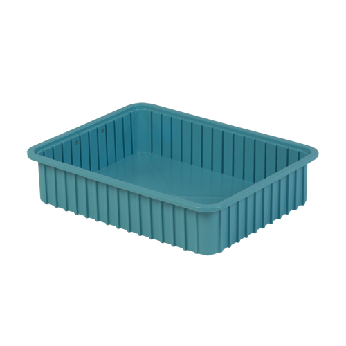 Divider Box&reg; Containers, Polyethylene, 22.4" W x 17.4" D x 5" H, Light Blue Meunier Outillage Industriel