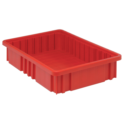 Contenants Divider Box, Plastique, 16,5" la x 10,9" p x 3,5" h, Rouge Meunier Outillage Industriel