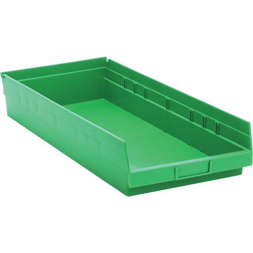 Shelf Bins, 11-1/8" W x 4" H x 23-5/8" D, Green, 50 lbs. Capacity Meunier Outillage Industriel