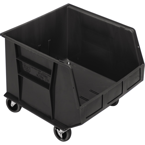 Mobile Bin, 14" H x 16-1/2" W x 18" D, 75 lbs. Capacity, Black Meunier Outillage Industriel