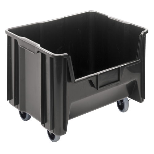 Mobile Giant Stack Container, 12-7/16" H x 19-7/8" W x 15-1/4" D, 250 lbs. Capacity, Black Meunier Outillage Industriel