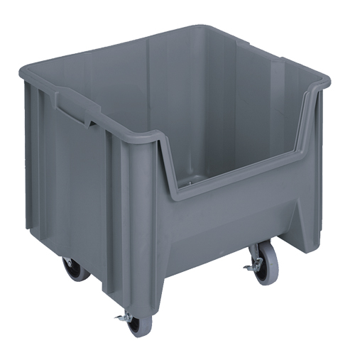 Mobile Giant Stack Container, 12-1/2" H x 16-1/2" W x 17-1/2" D, 250 lbs. Capacity, Grey Meunier Outillage Industriel